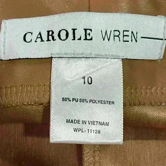 Carol Wren Ladies Vegan Leather Pants Size 10 Super Cute Comfy Lightweight Fun - Picture 5 of 5